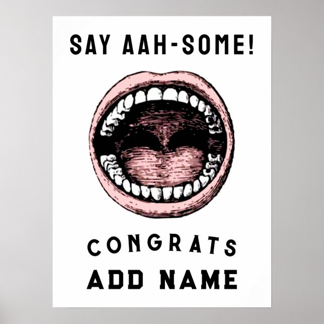 Dentist Dental School Graduation Poster (Front)