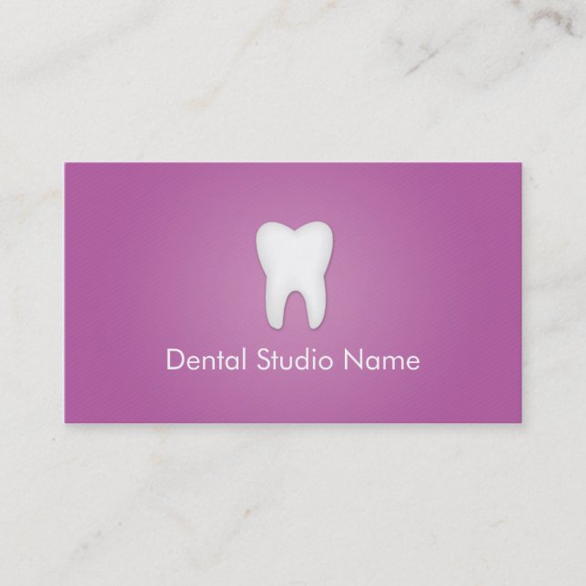Dentist/Dental Studio Business Cards in Purple (Front)