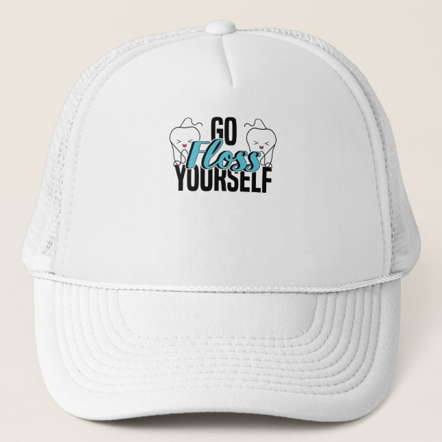 Dentist Dental Technician Occupation Tooth Dental Trucker Hat (Front)