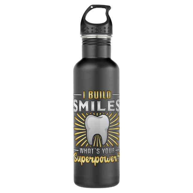 Dentist Dental Teeth Tooth Superpower Funny Gift 710 Ml Water Bottle (Front)