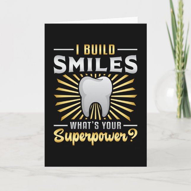 Dentist Dental Teeth Tooth Superpower Funny Gift Card (Front)