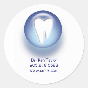 Dentist / Dental Tooth Logo Sticker Blue