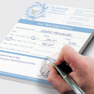 Dentist Dental Tooth Water Medical Appointment Notepad