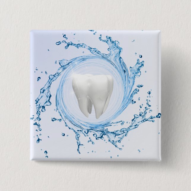 Dentist Dental Tooth Water Professional 15 Cm Square Badge (Front)