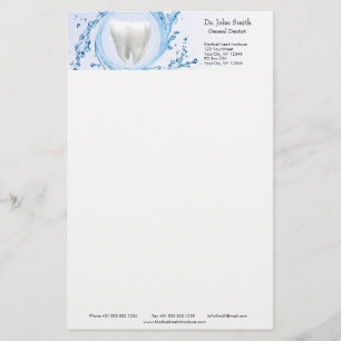 Dentist Dental Tooth Water Professional Stationery