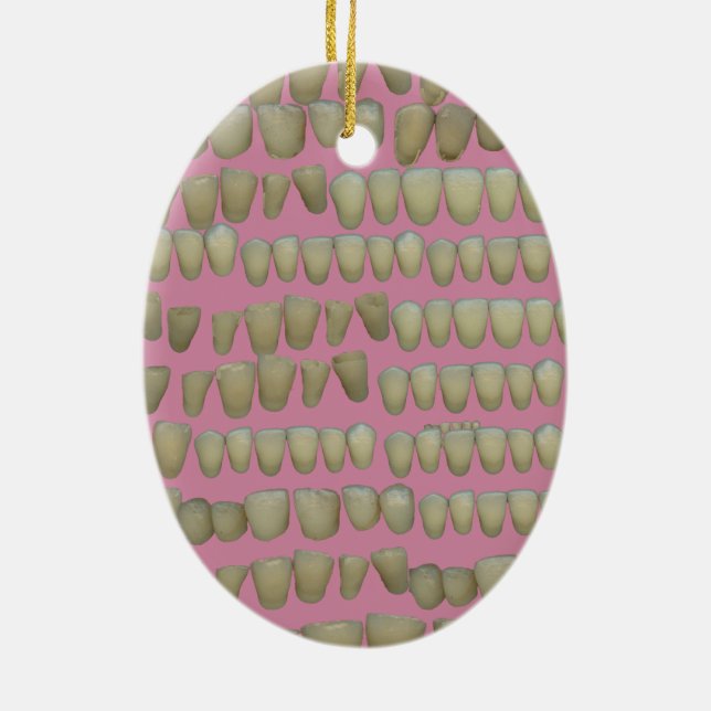 DENTIST DENTISTRY ORTHODONTICS ROTTEN TEETH MOUTH CERAMIC TREE DECORATION (Back)