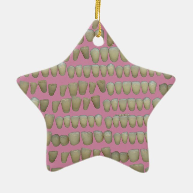 DENTIST DENTISTRY ORTHODONTICS ROTTEN TEETH MOUTH CERAMIC TREE DECORATION (Back)