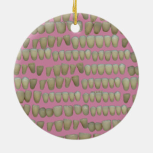 DENTIST DENTISTRY ORTHODONTICS ROTTEN TEETH MOUTH CERAMIC TREE DECORATION