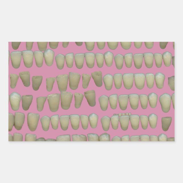 DENTIST DENTISTRY ORTHODONTICS ROTTEN TEETH MOUTH RECTANGULAR STICKER (Front)