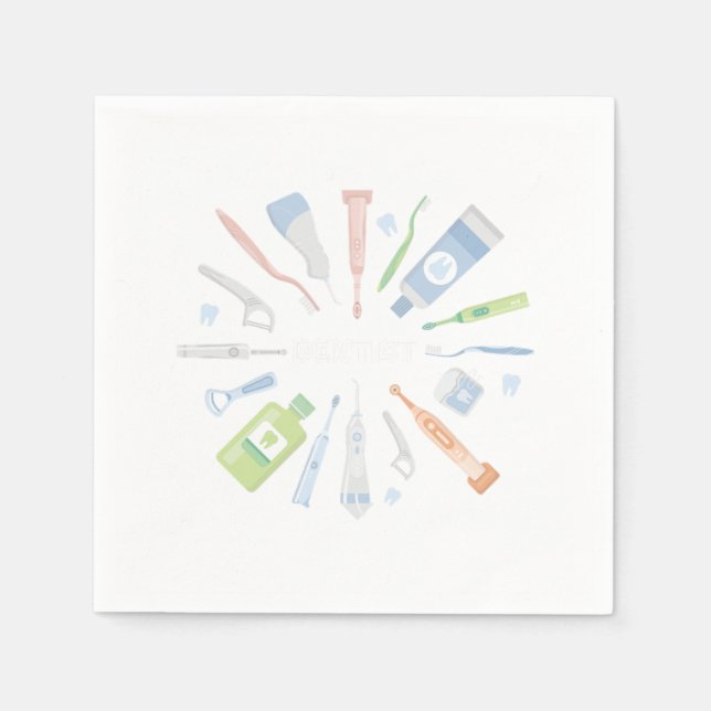 Dentist Dentistry Tooth Doctor Teeth Hygienist Gif Napkin (Front)