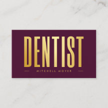 Dentist Dentistry Tooth Logo Burgundy & Gold