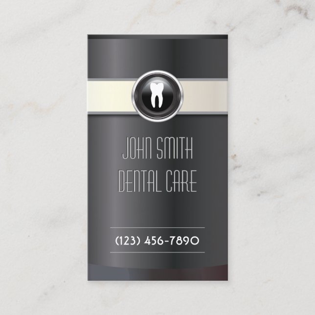 Dentist Elegant Black Dental Care Business Card (Front)