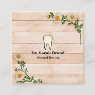 Dentist Elegant Floral Tooth Dental Care Square Business Card