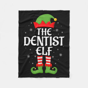 Dentist Elf Xmas Family Matching Elf Squad Christm Fleece Blanket
