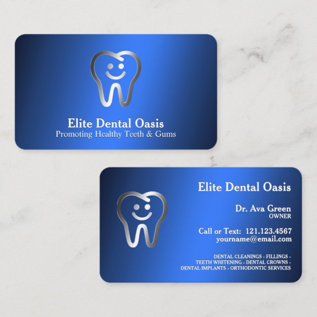 Dentist Elite Dental Business Card (Front/Back)