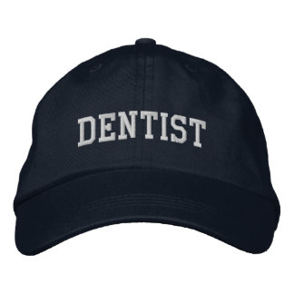 Dentist Embroidered Hat Cap | Navy Blue & White