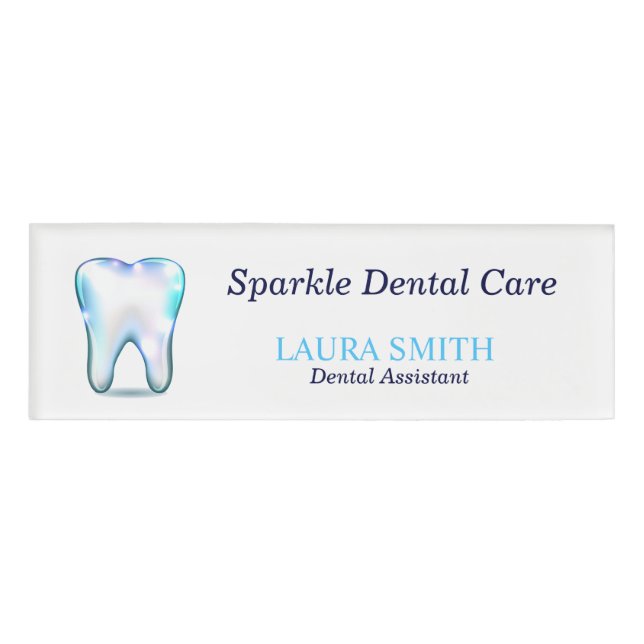 Dentist Employee Staff Magnetic Name Tag (Front)