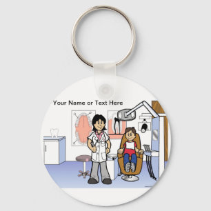 Dentist - Female Cartoon Key Ring