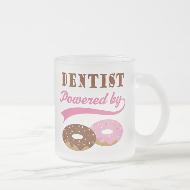 Dentist Funny Gift Frosted Glass Coffee Mug (Right)