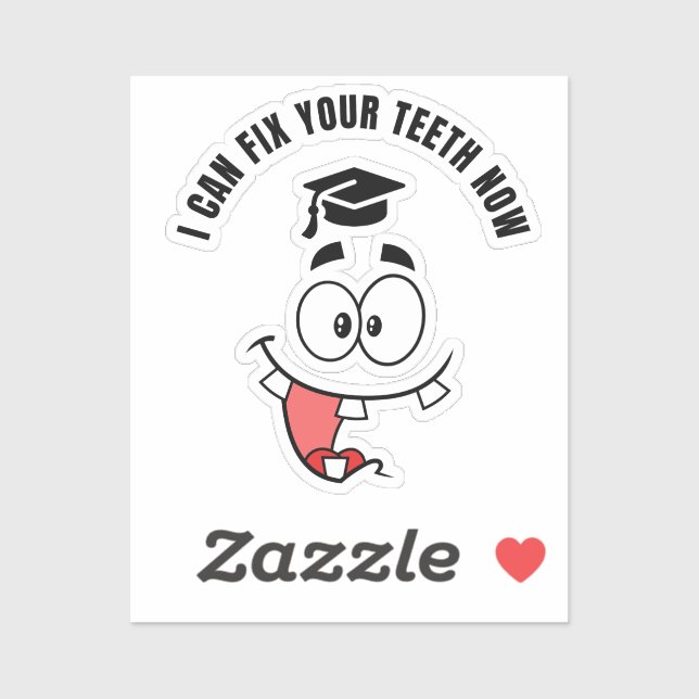 DENTIST FUNNY GRADUATION STICKER (Sheet)