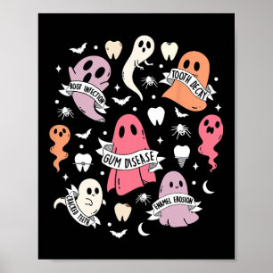 Dentist Ghost Spooky Halloween Dental Hygienist Is Poster