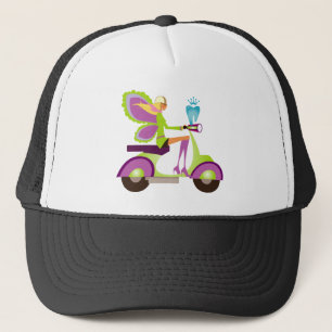 Dentist Gift Cute Tooth Fairy Scooter Girl Trucker Hat