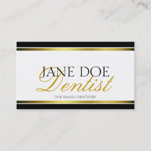 Dentist Gold Metallic Script Business Card
