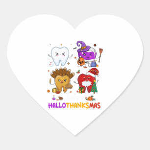 Dentist Happy Hallothanksma Halloween Thanksgiving Heart Sticker