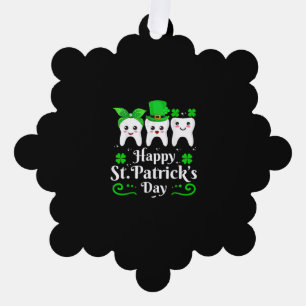 Dentist Happy St Patricks Day Dental Assistant Too Tree Decoration Card