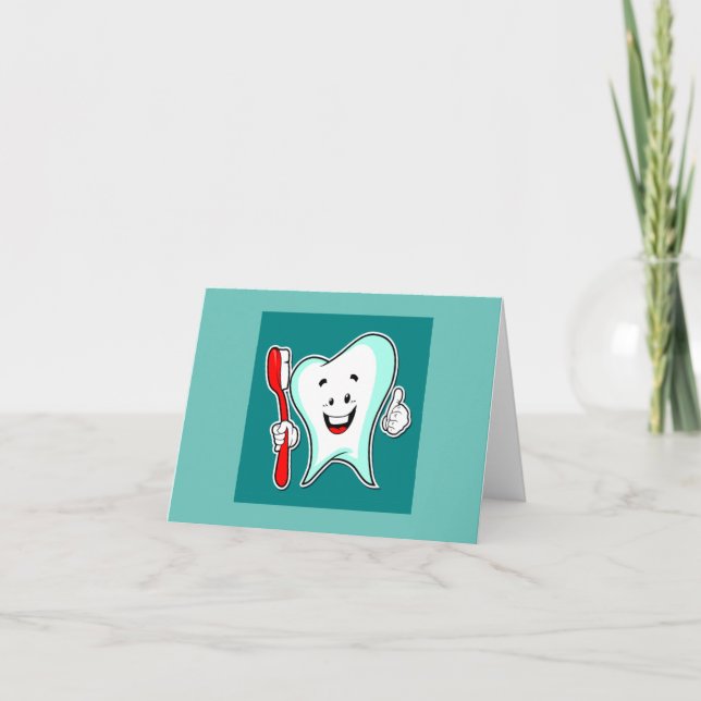 Dentist Happy Tooth Thank You Card (Front)