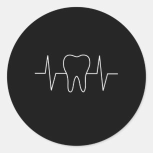 Dentist Hebeat Ekg Dental Hygienist Molar Tooth Classic Round Sticker