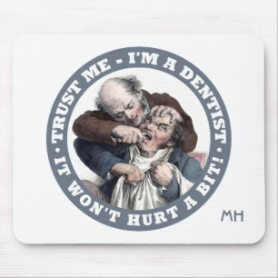 DENTIST humour custom monogram mousepad