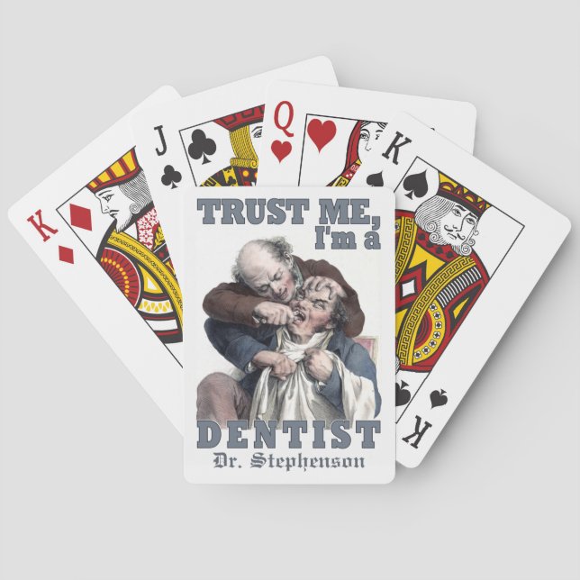 DENTIST humour custom name poker cards (Back)