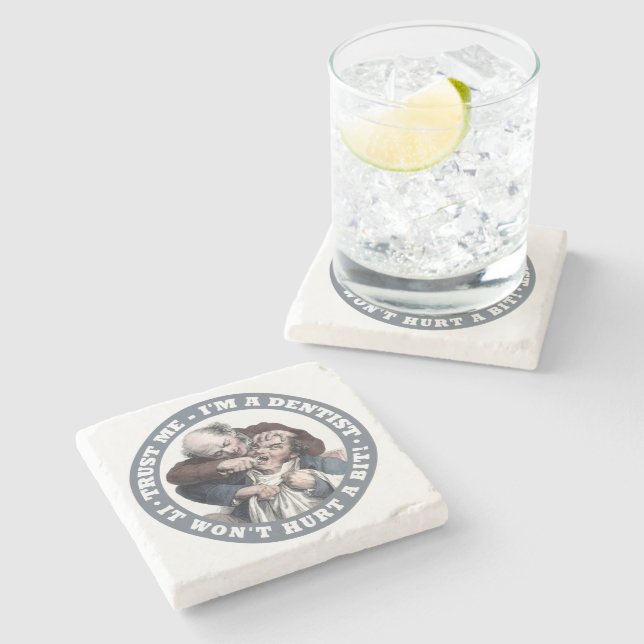 DENTIST humour stone coaster (Side)