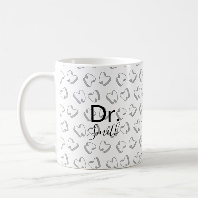 Dentist Hygienist Dental Assistant Cute Tooth Coffee Mug (Left)