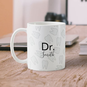 Dentist Hygienist Dental Assistant Tooth Pattern Coffee Mug