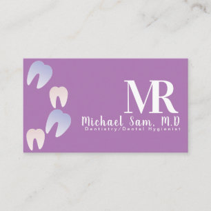 Dentist Hygienist MD Ombre Tooth Logo Business Business Card