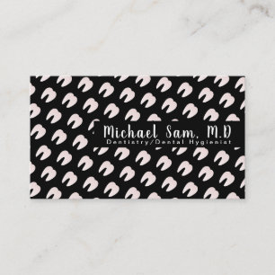 Dentist Hygienist Ombre Pink Tooth Logo Pattern Business Card