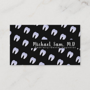 Dentist Hygienist Ombre Tooth Logo Pattern Business Card