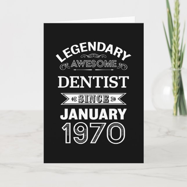 Dentist January 1970 50th Birthday Gift Card (Front)