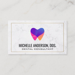 Dentist Logo Colourful   Marble Business Card