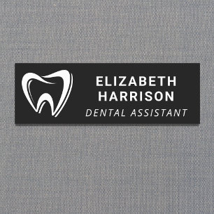 Dentist Logo Dental Office Black Name Tag