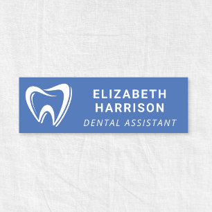 Dentist Logo Dental Office Blue Name Tag