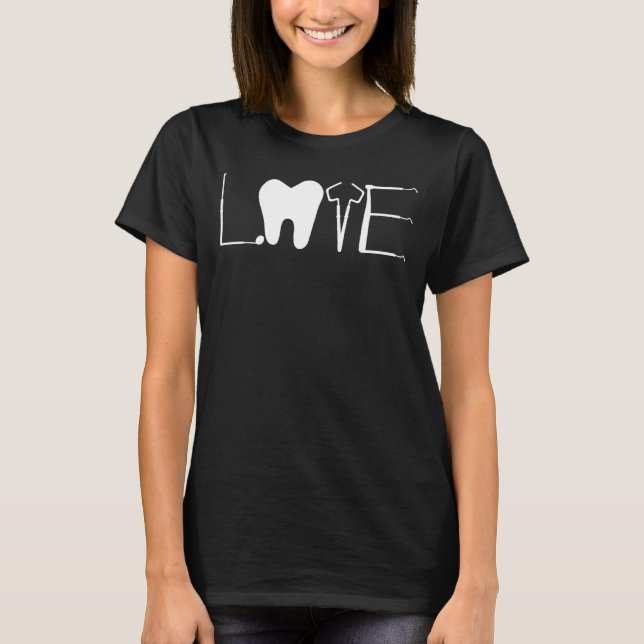 Dentist Love Dental Assistant Tooth Squad Cute Tee (Front)