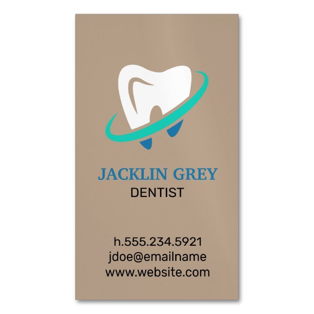 Dentist Magnetic Business Card (Front Vertical)