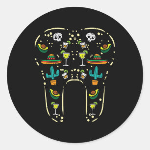 Dentist Mexico Cinco De Mayo Mexican Independence Classic Round Sticker