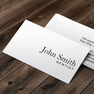 Dentist Minimal Plain White Dental Business Card
