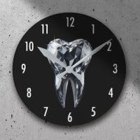 Dentist Modern Diamond Tooth Black Dental Office