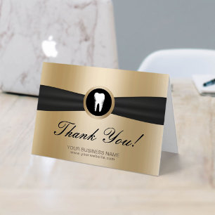 Dentist Modern Gold Dental Office Thank You Card