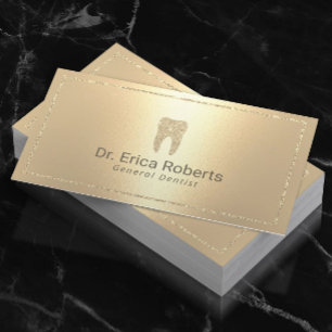 Dentist Modern Gold Metallic Dental Care Business Card